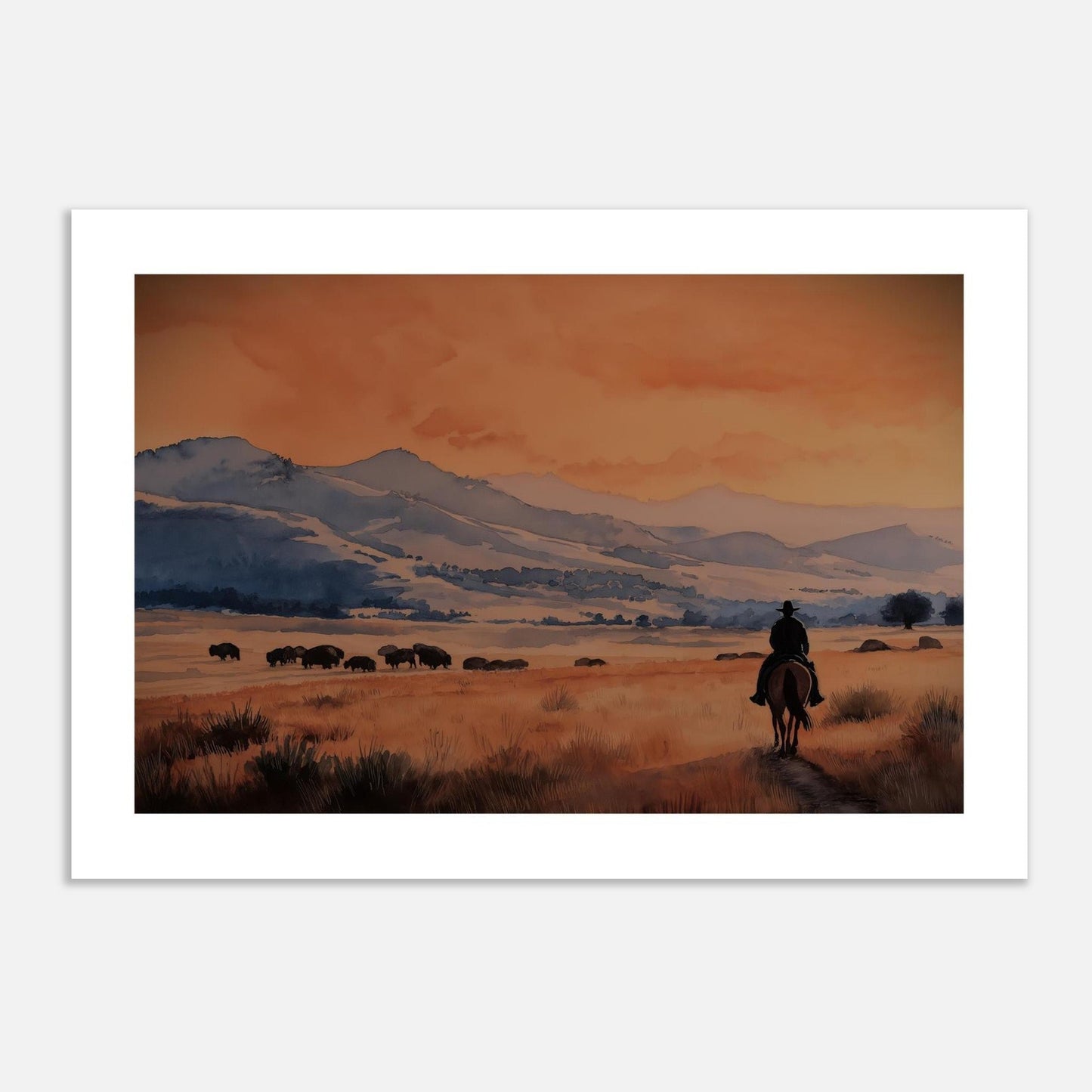 MYSTBIT ART | Lone Rider Art Print Wall Art