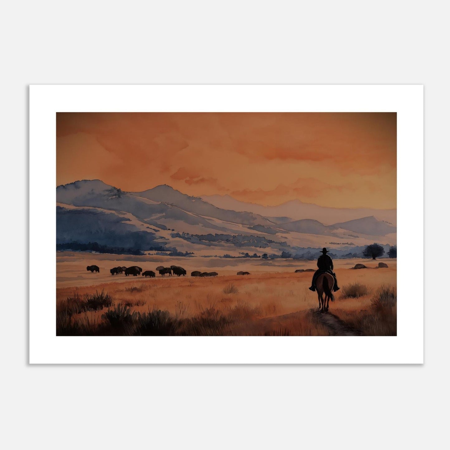 MYSTBIT ART | Lone Rider Art Print Wall Art