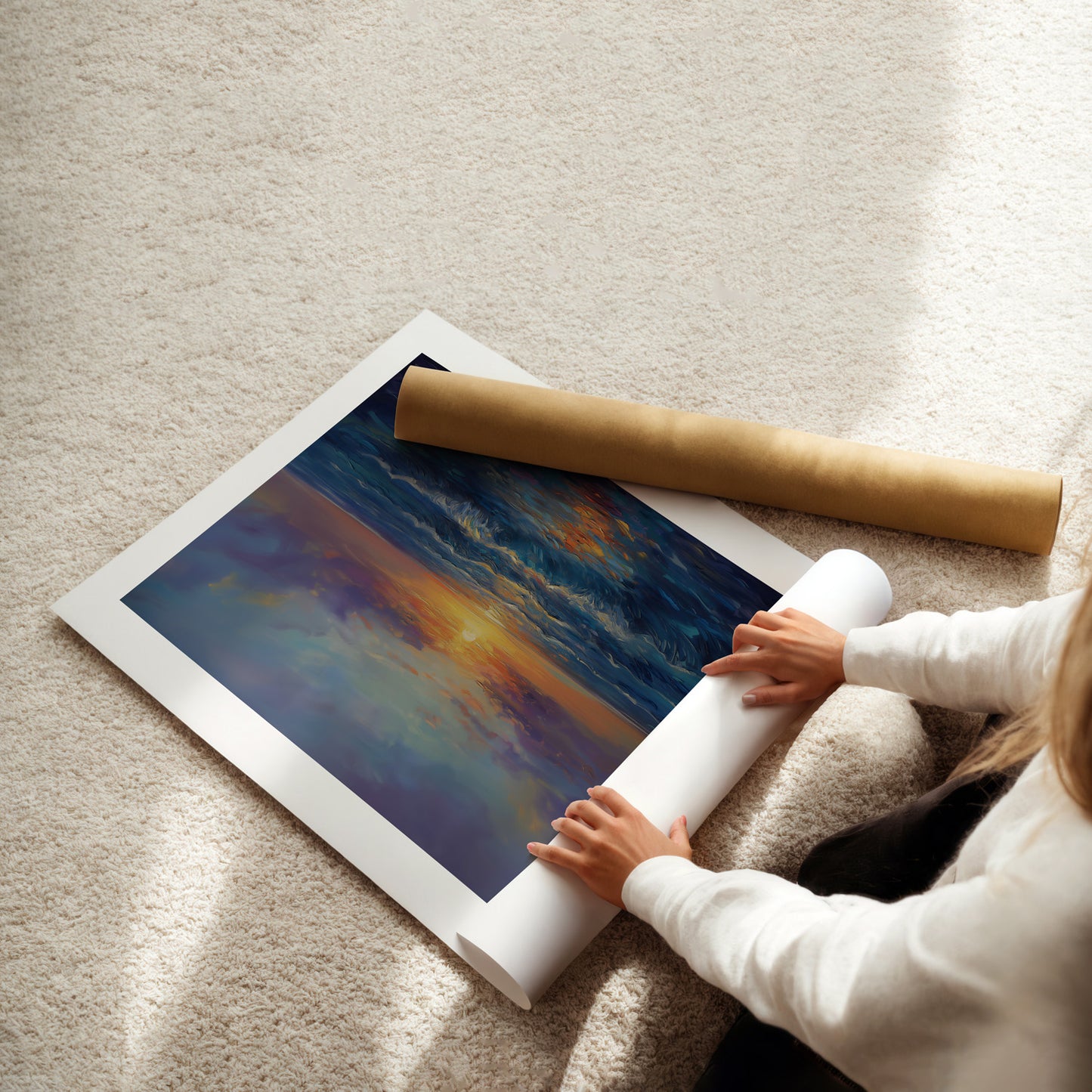 MYSTBIT ART | Ocean Horizon Glow Art Print Wall Art