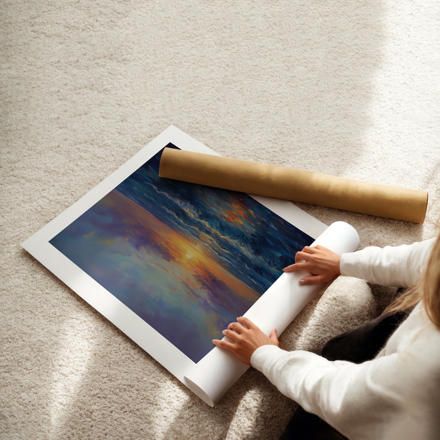 MYSTBIT ART | Ocean Horizon Glow Art Print Wall Art