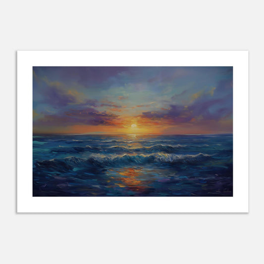 MYSTBIT ART | Ocean Horizon Glow Art Print Wall Art