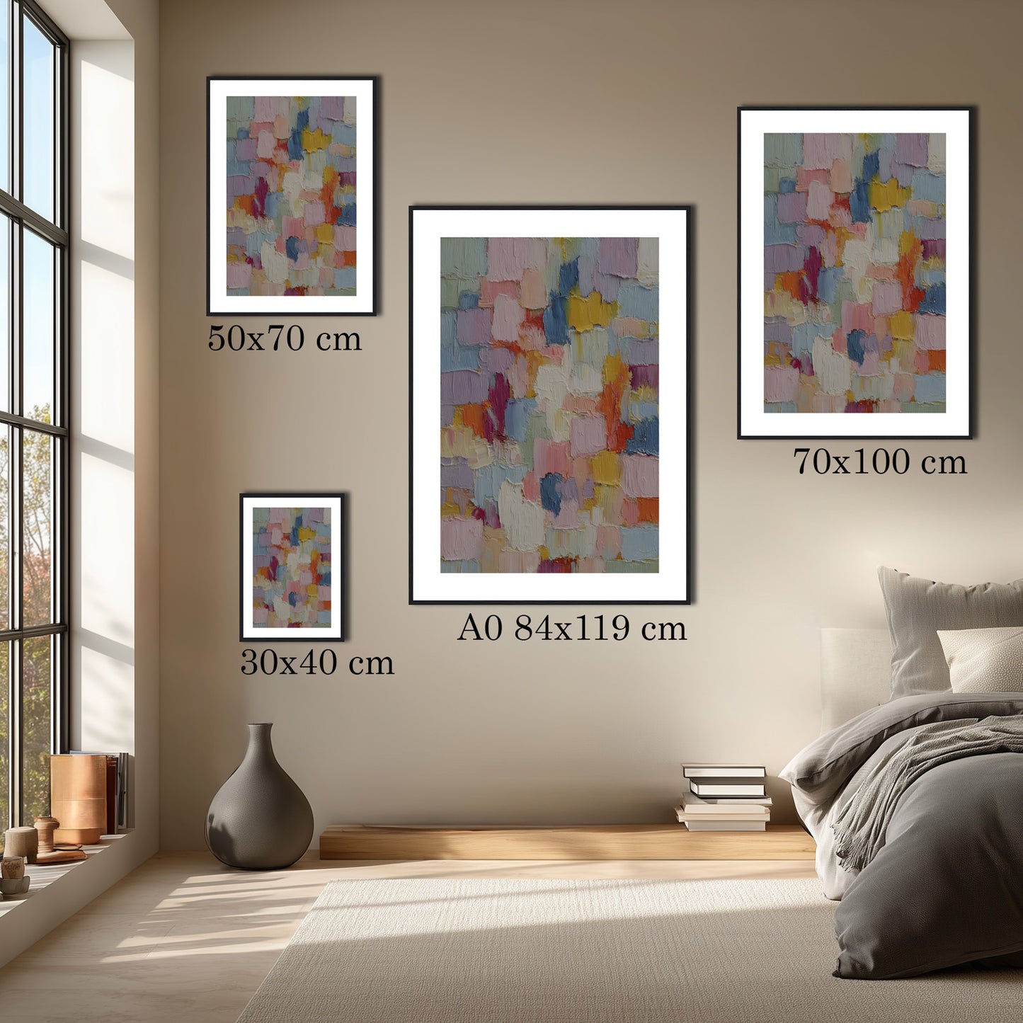 MYSTBIT ART | Pastel Mosaic Art Print Wall Art