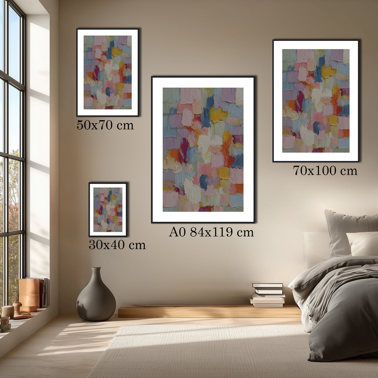 MYSTBIT ART | Pastel Mosaic Art Print Wall Art