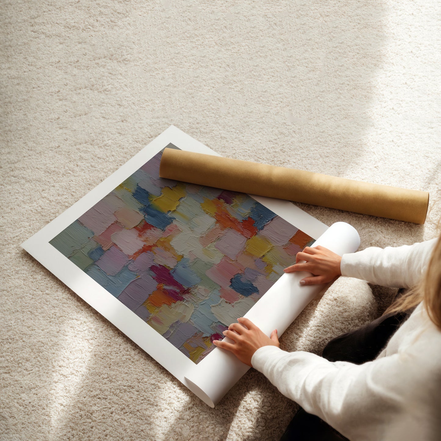 MYSTBIT ART | Pastel Mosaic Art Print Wall Art