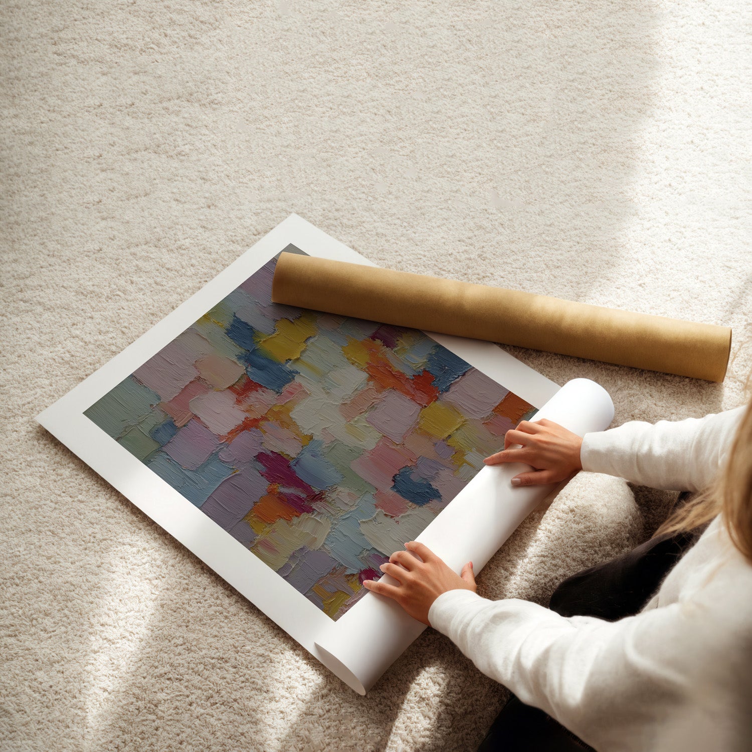 MYSTBIT ART | Pastel Mosaic Art Print Wall Art