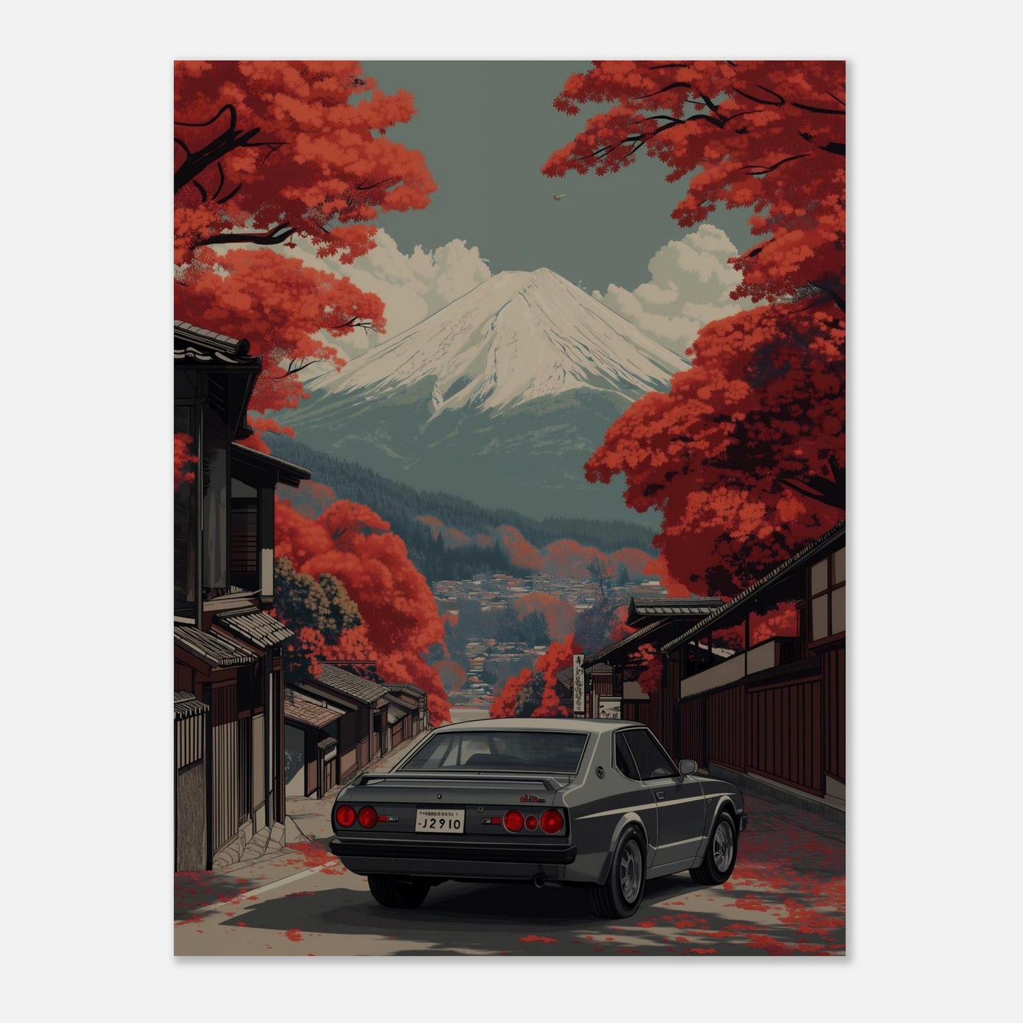 MYSTBIT ART | Retro Fuji Adventure Art Print Wall Art