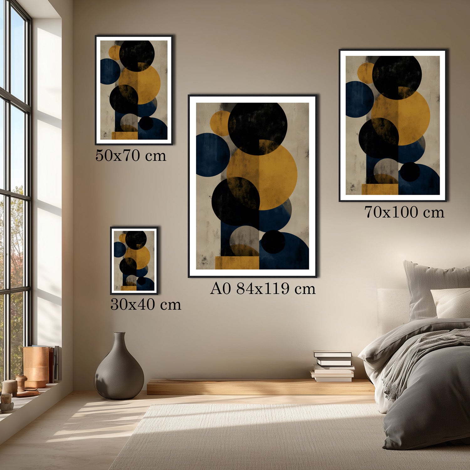 MYSTBIT ART | Retro Shadow Circles Art Print Wall Art