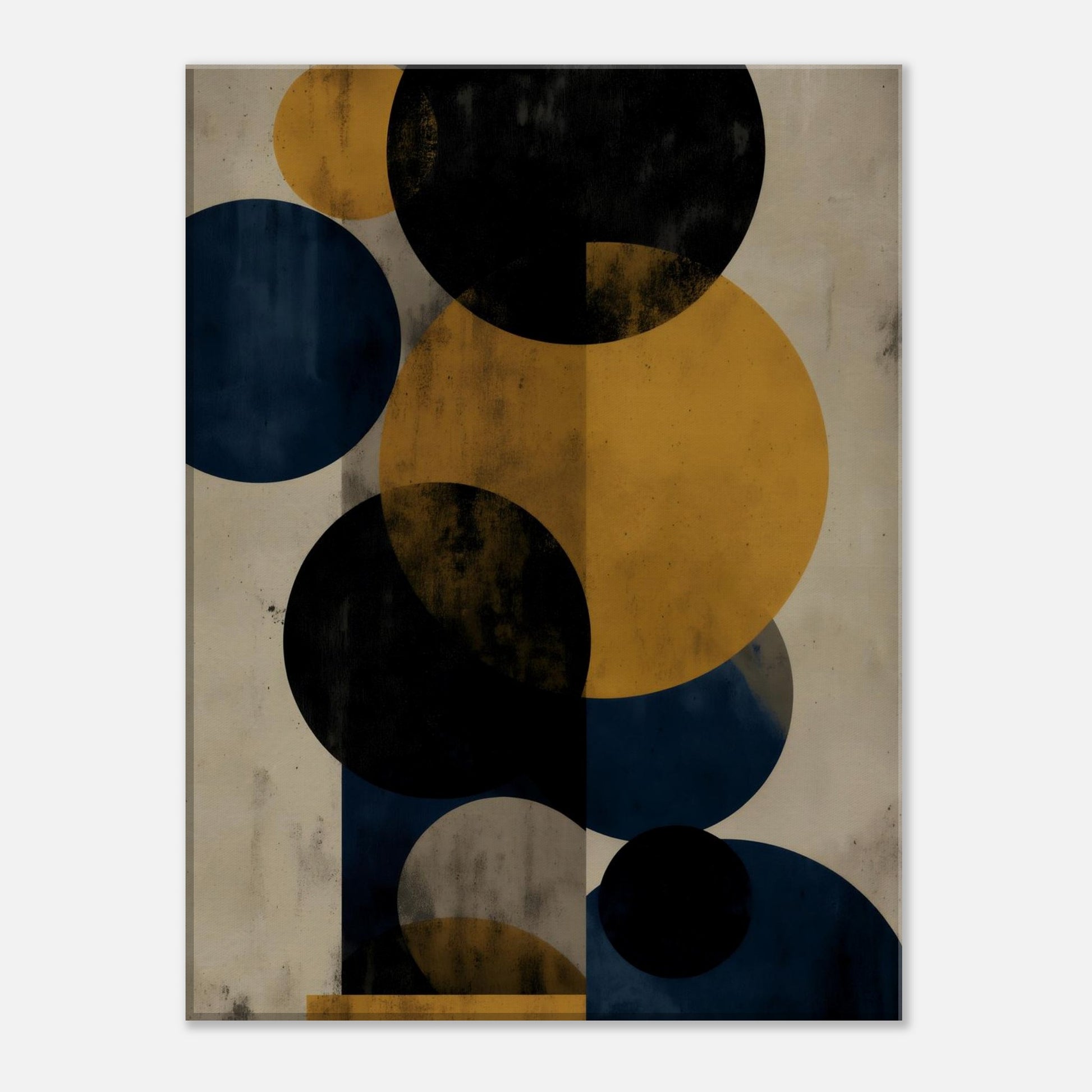 MYSTBIT ART | Retro Shadow Circles Canvas Print Wall Art