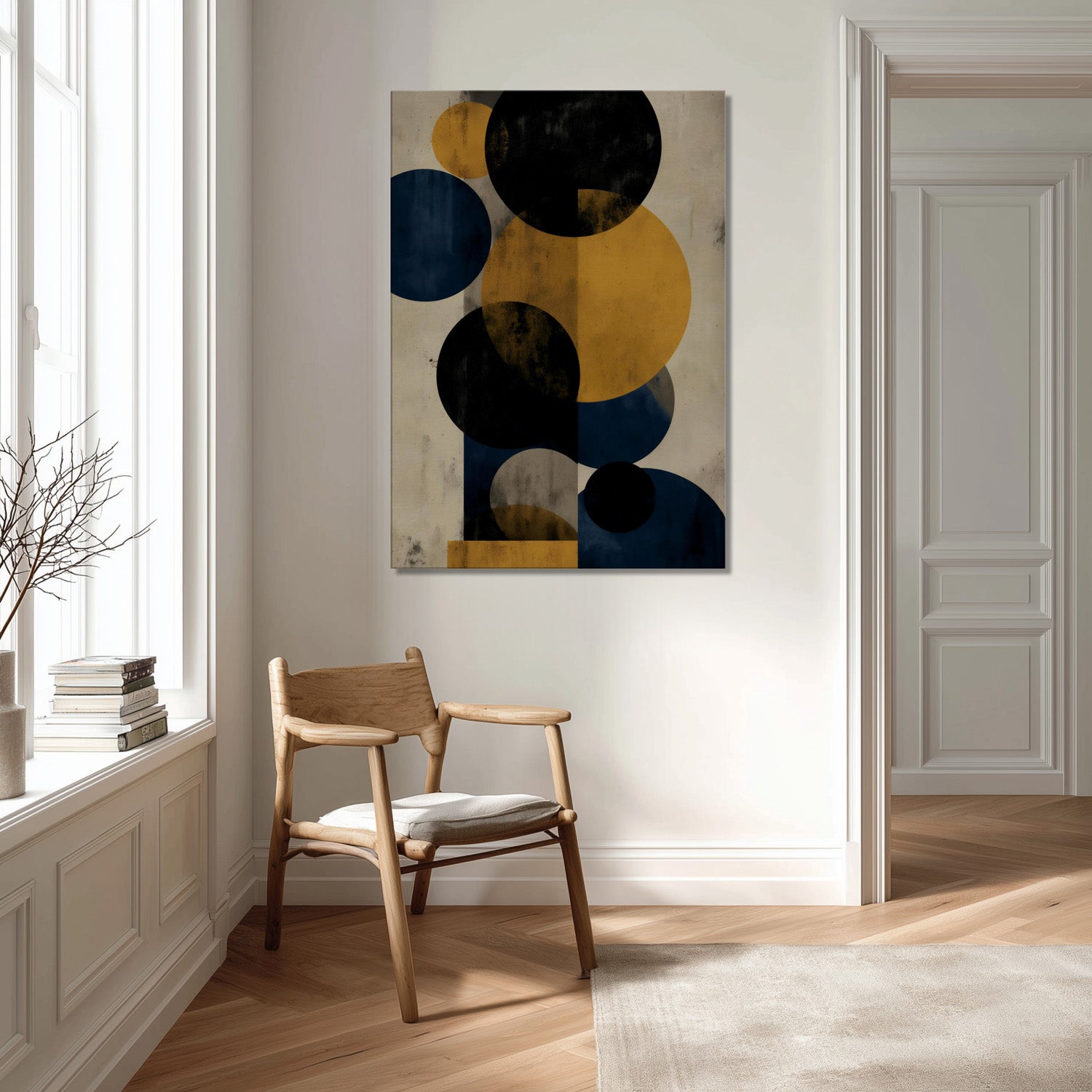 MYSTBIT ART | Retro Shadow Circles Canvas Print Wall Art