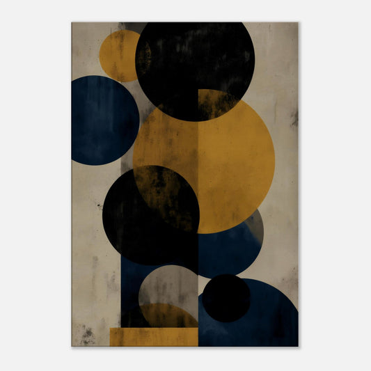 MYSTBIT ART | Retro Shadow Circles Canvas Print Wall Art