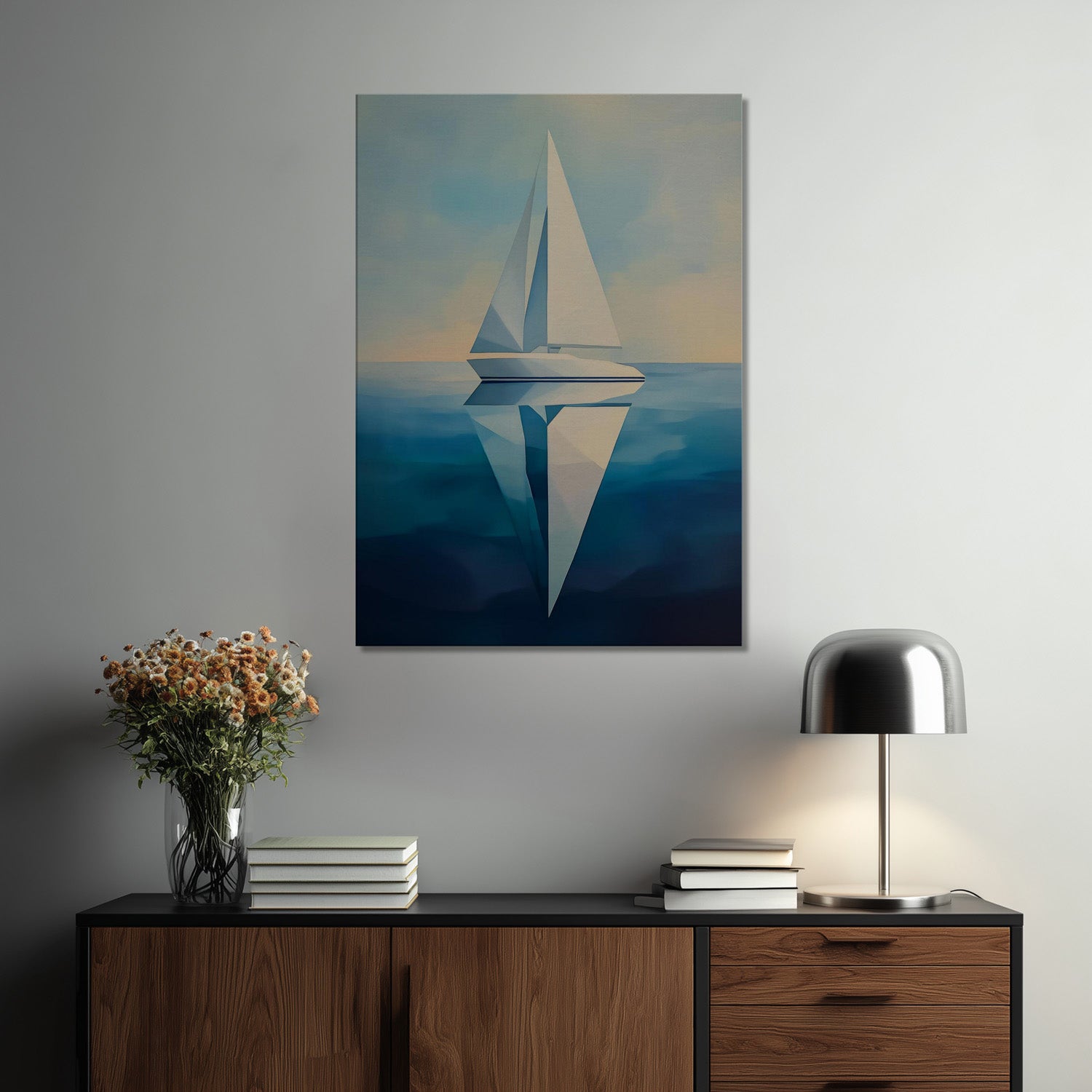 MYSTBIT ART | Sailing Geometry Canvas Print Wall Art