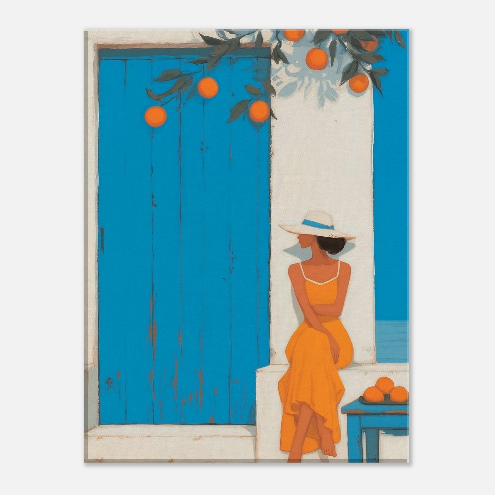 MYSTBIT ART | Santorini Stillness Canvas Print Wall Art