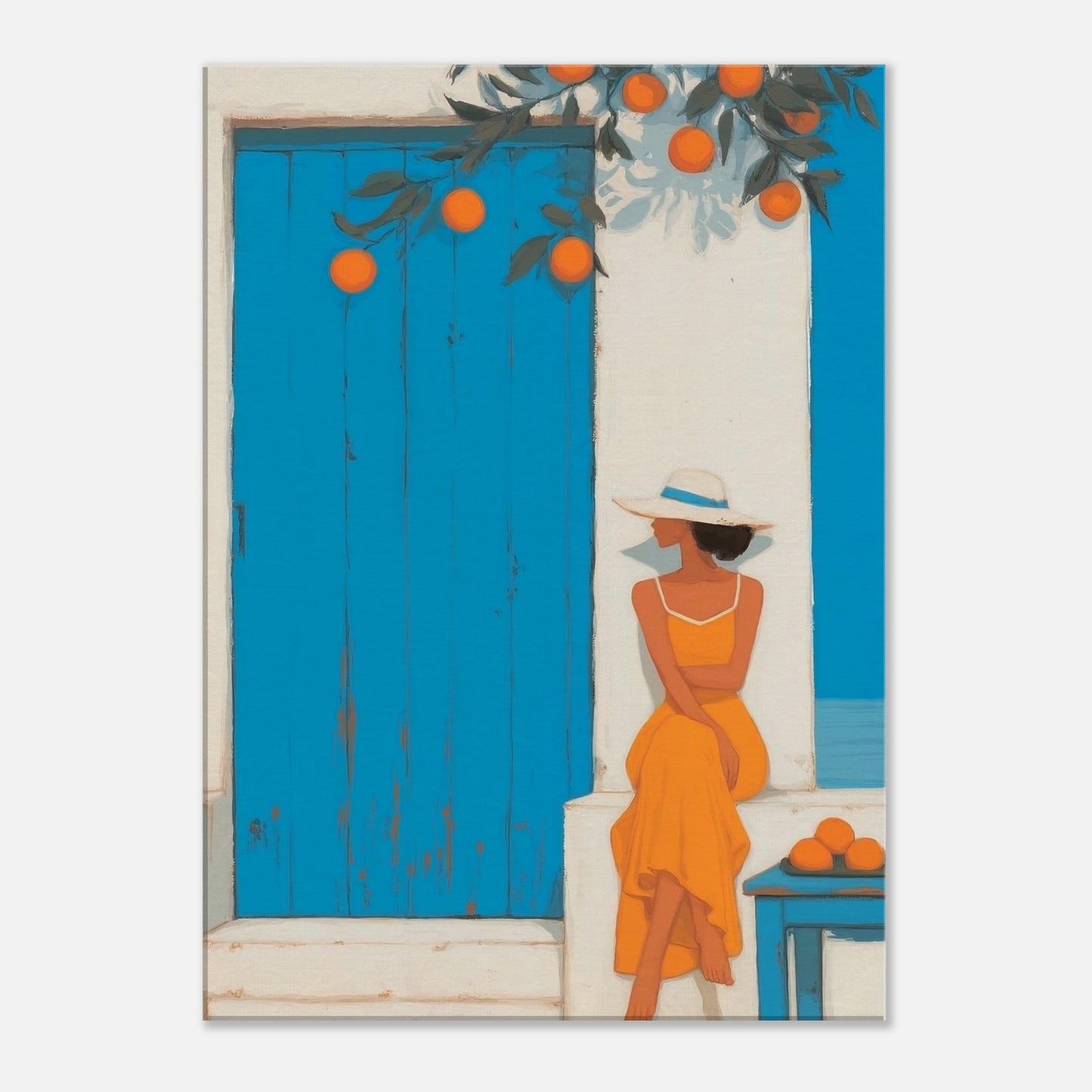 MYSTBIT ART | Santorini Stillness Canvas Print Wall Art