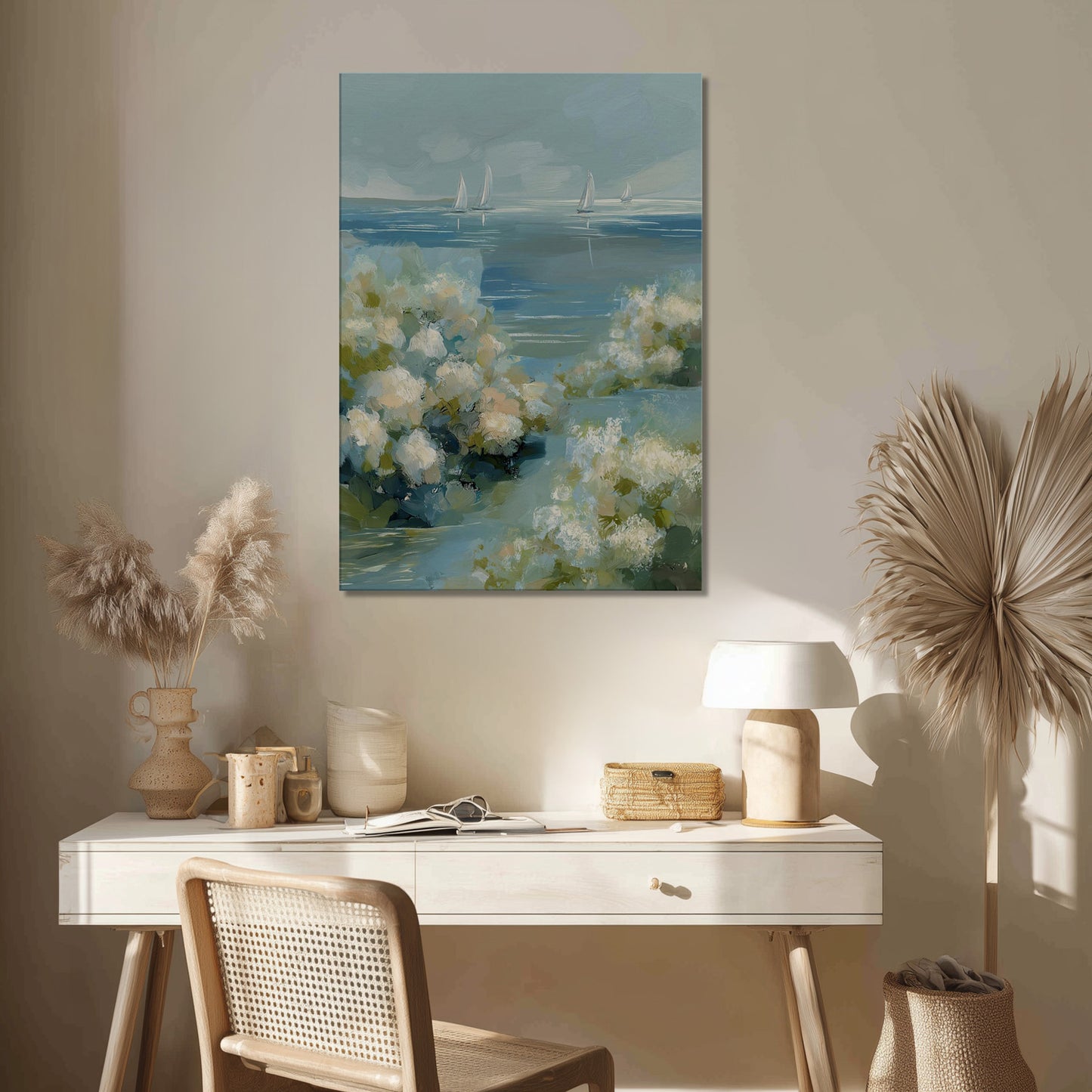 MYSTBIT ART | Sea and Petals Canvas Print Wall Art