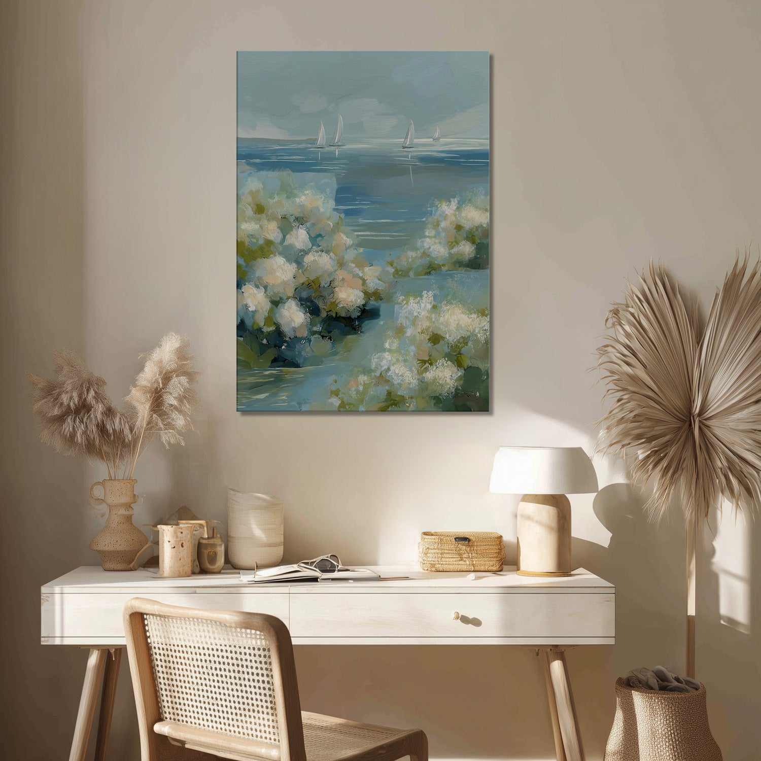 MYSTBIT ART | Sea and Petals Canvas Print Wall Art