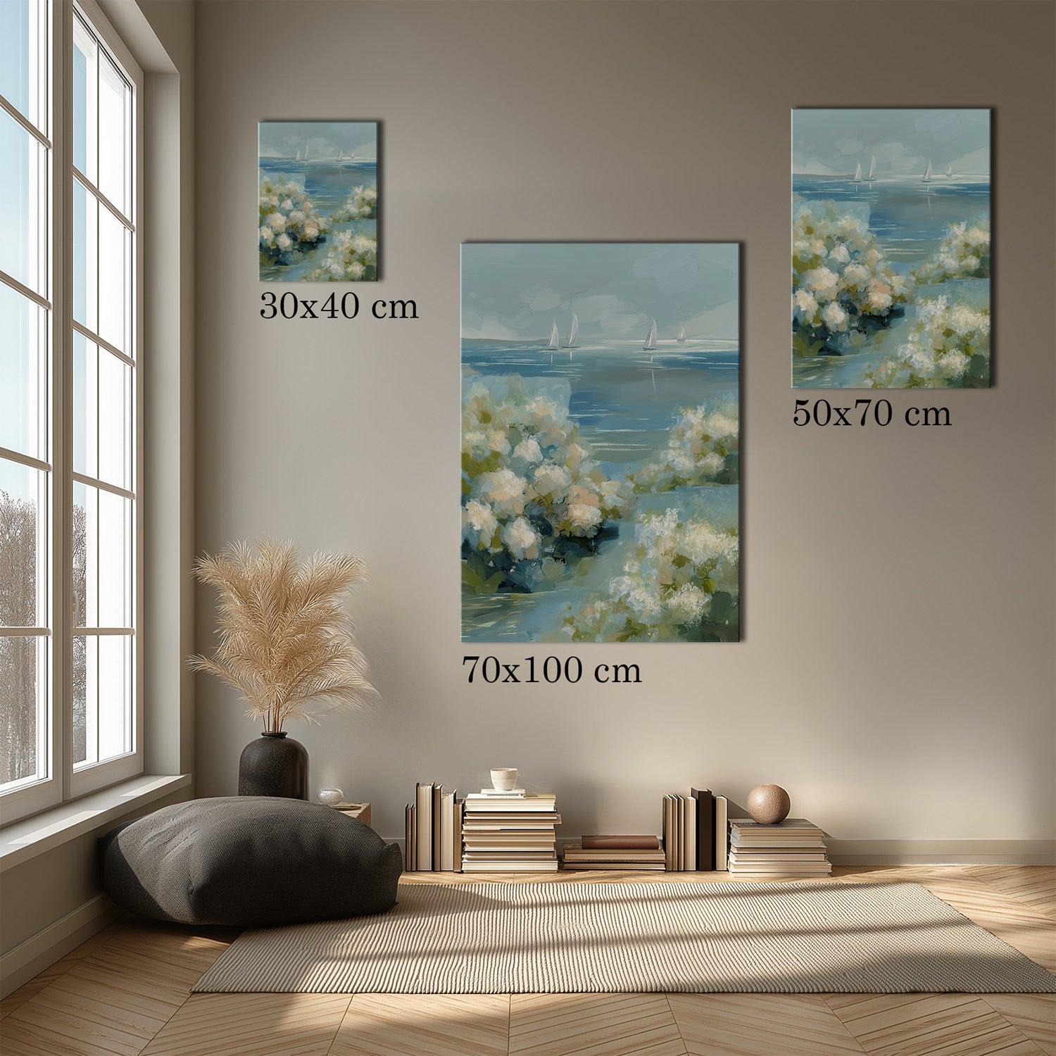 MYSTBIT ART | Sea and Petals Canvas Print Wall Art