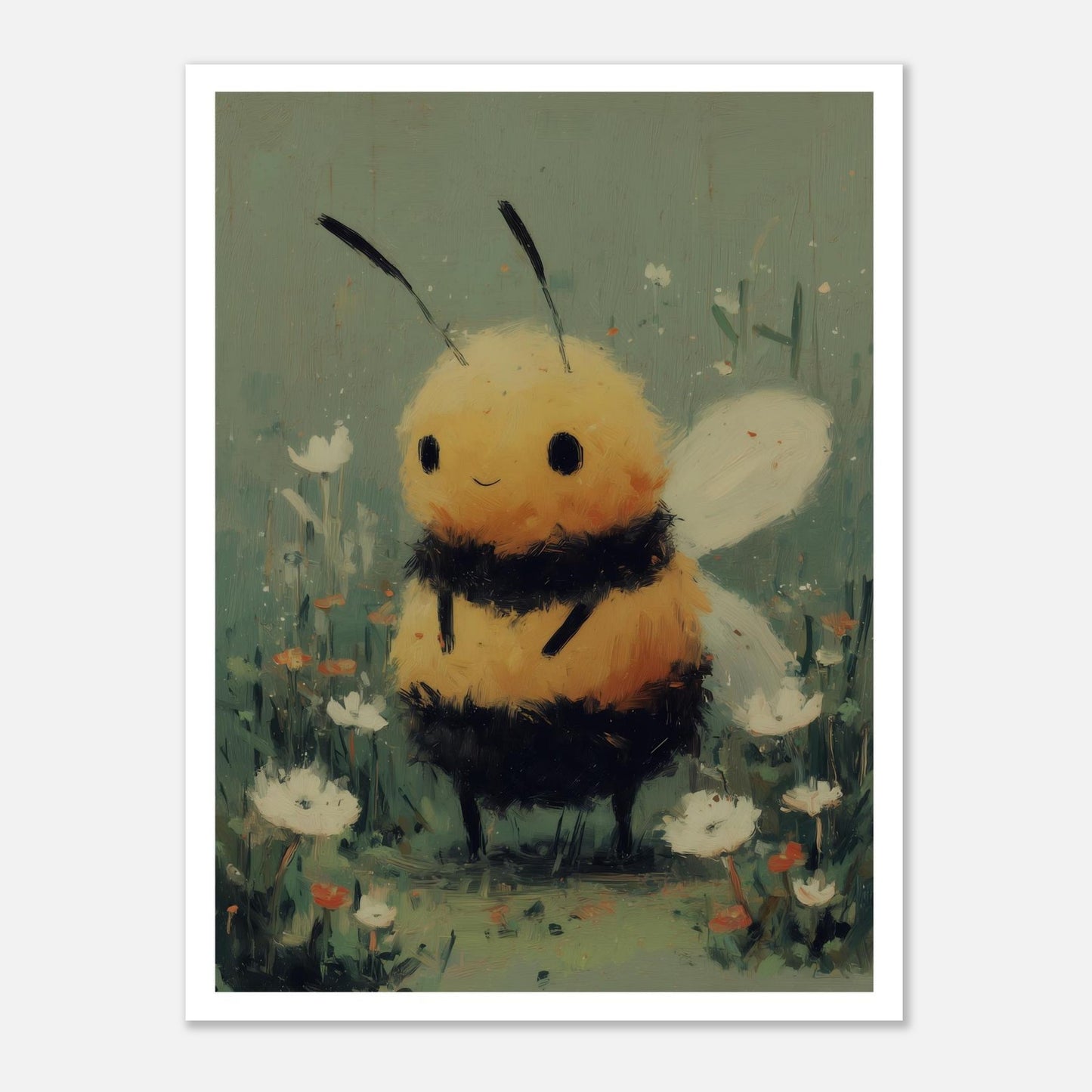 MYSTBIT ART | Smiling Honeybee Art Print Wall Art