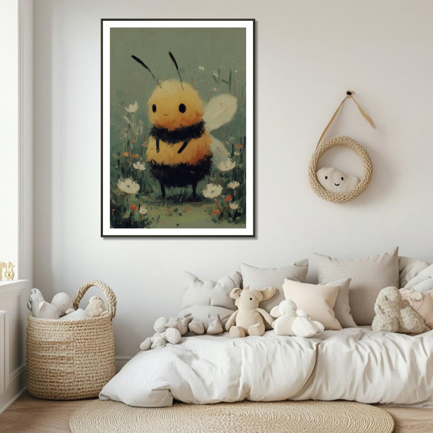 MYSTBIT ART | Smiling Honeybee Art Print Wall Art