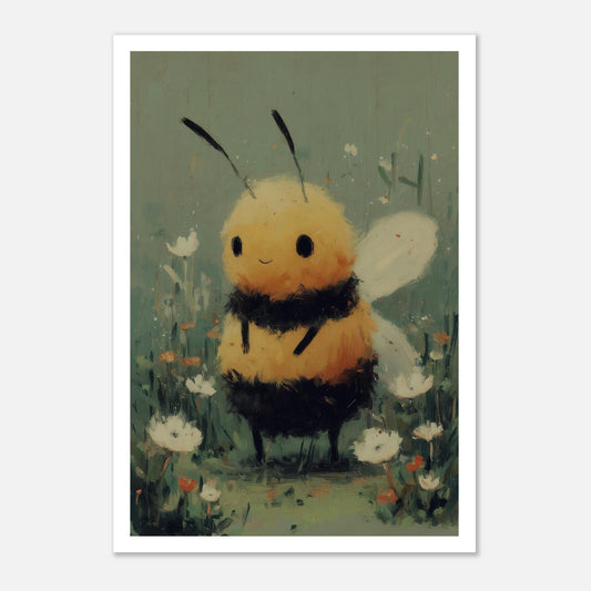 MYSTBIT ART | Smiling Honeybee Art Print Wall Art