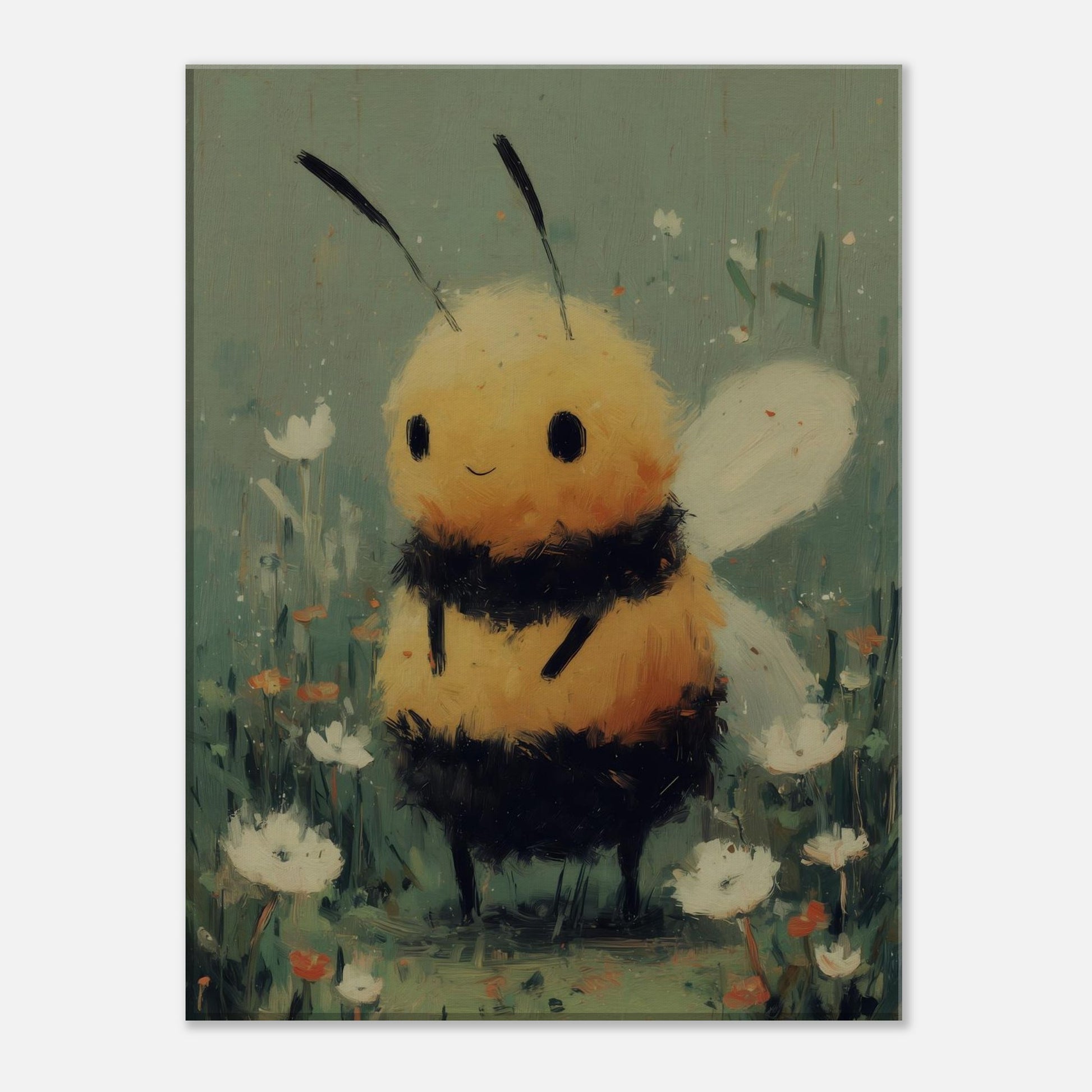 MYSTBIT ART | Smiling Honeybee Canvas Print Wall Art