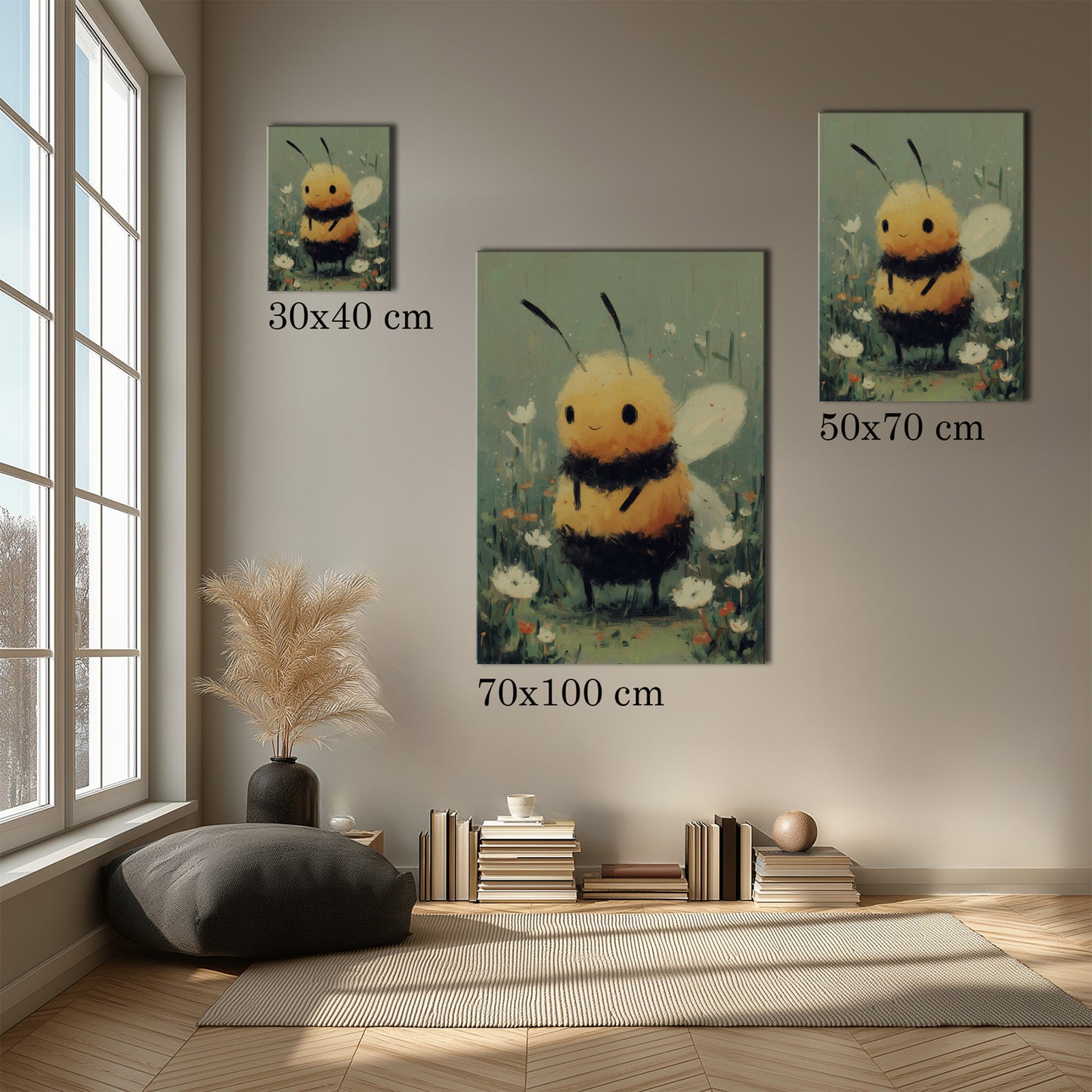 MYSTBIT ART | Smiling Honeybee Canvas Print Wall Art
