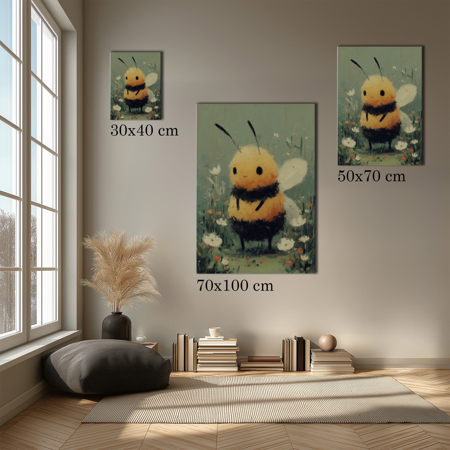 MYSTBIT ART | Smiling Honeybee Canvas Print Wall Art