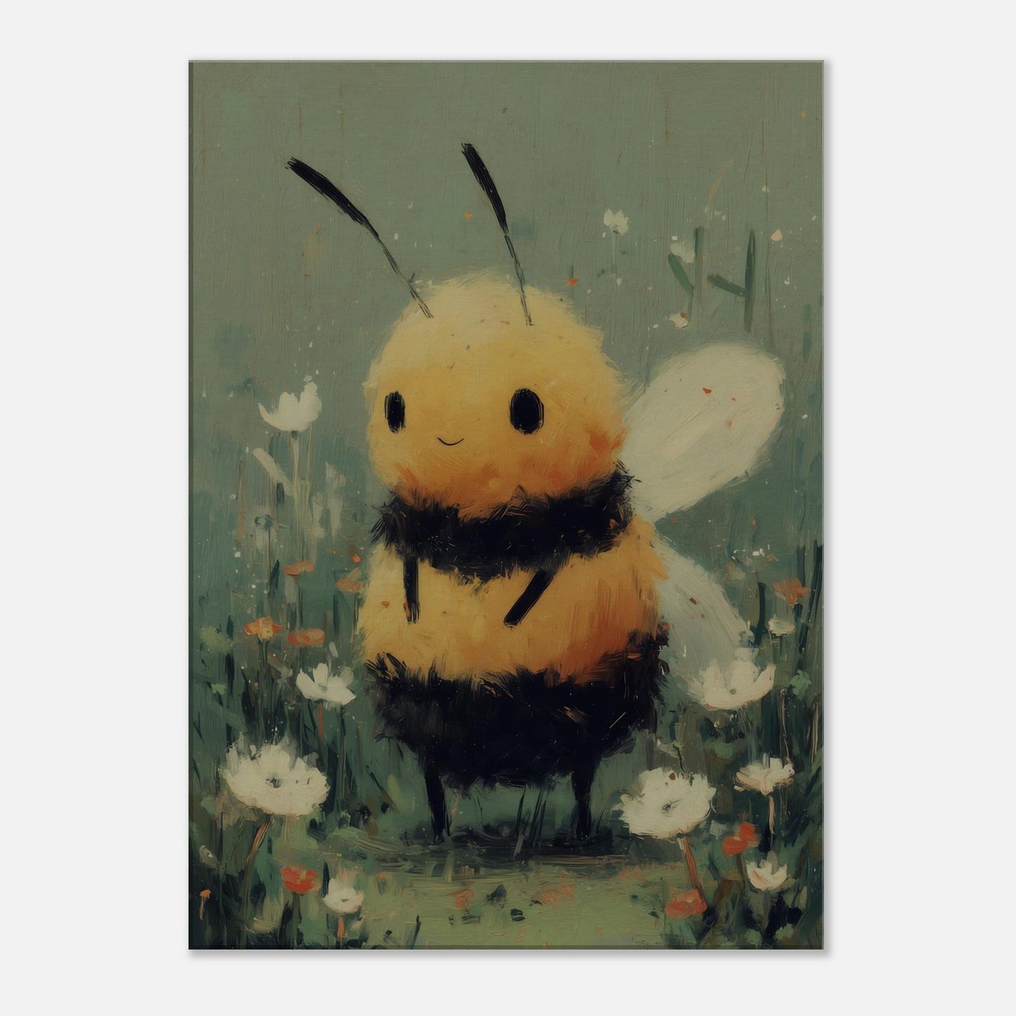 MYSTBIT ART | Smiling Honeybee Canvas Print Wall Art