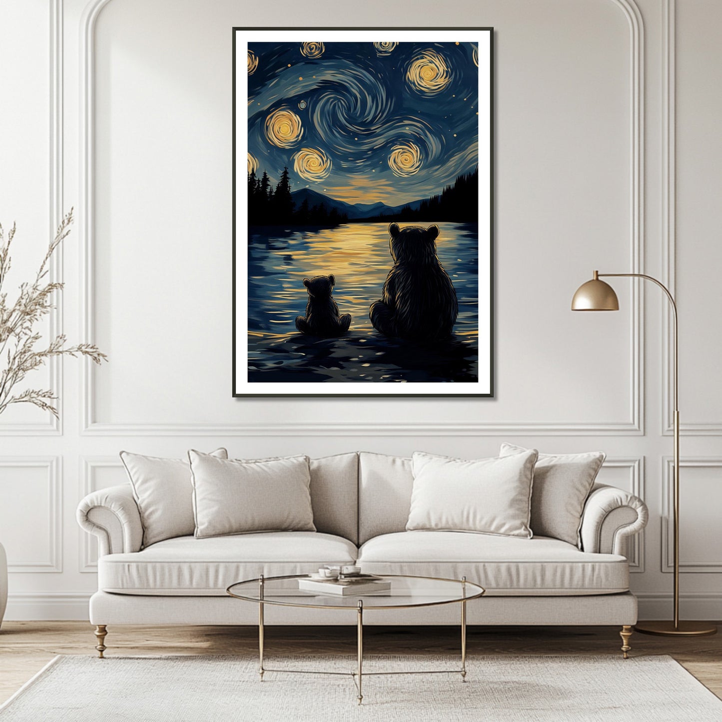 MYSTBIT ART | Starry Bear Night Art Print Wall Art