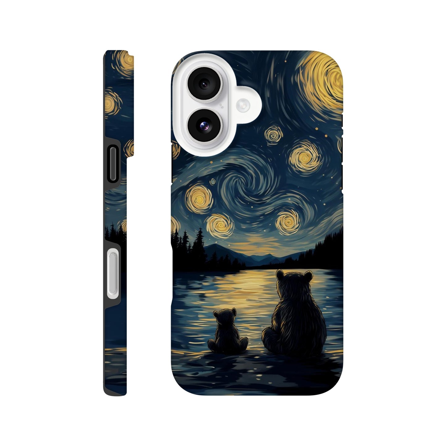 MYSTBIT ART | Starry Bear Night iPhone Case-MYSTBIT ART