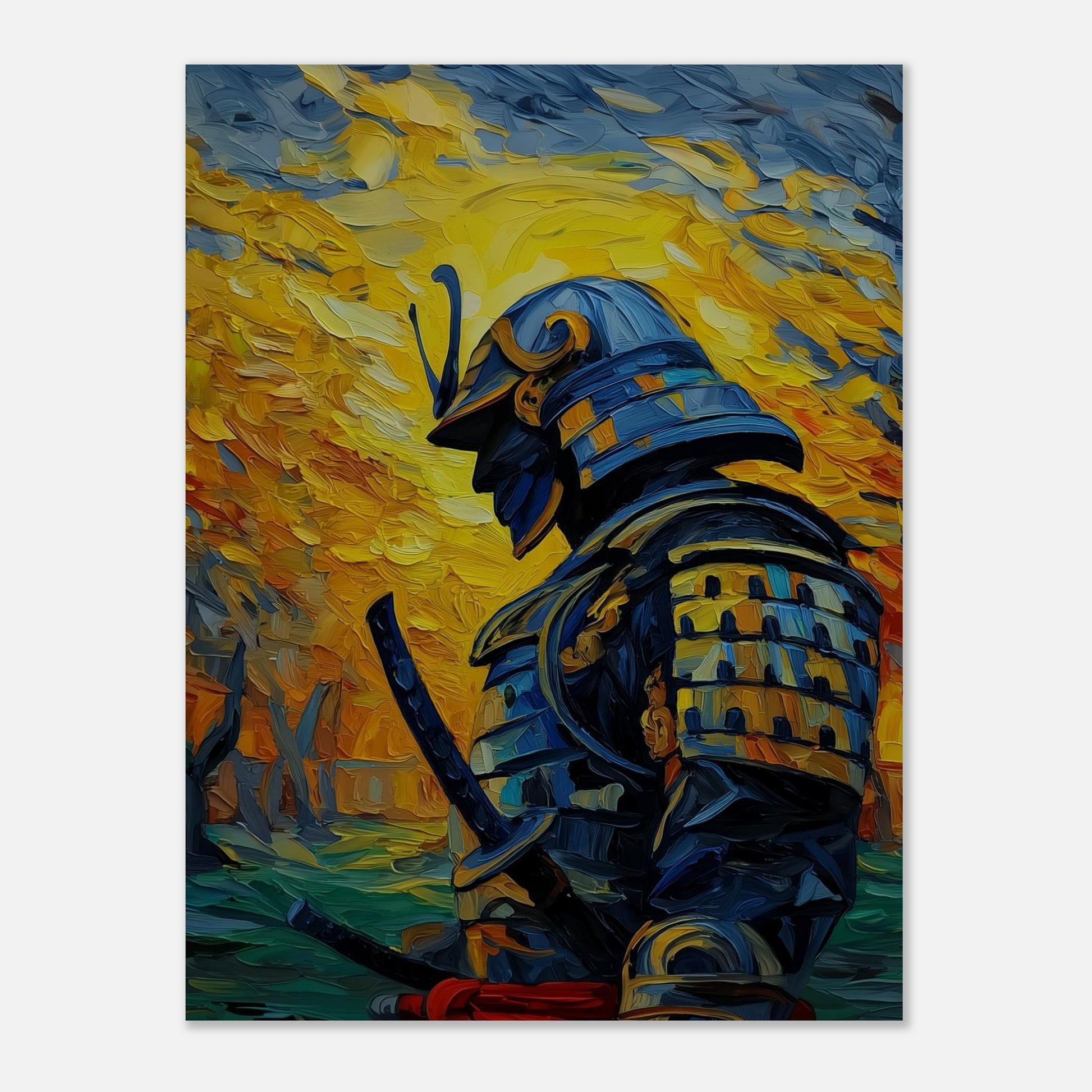 MYSTBIT ART | Sunburst Samurai Art Print Wall Art