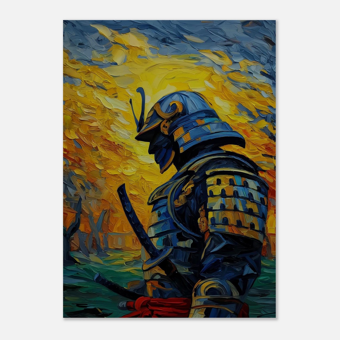 MYSTBIT ART | Sunburst Samurai Art Print Wall Art