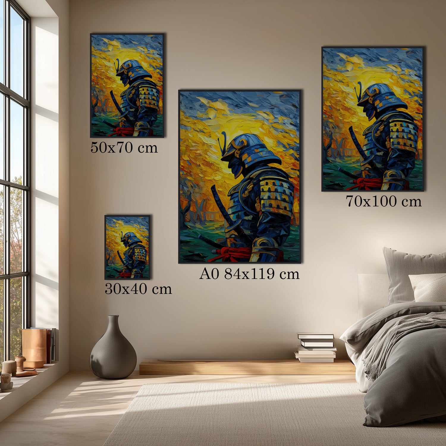 MYSTBIT ART | Sunburst Samurai Art Print Wall Art