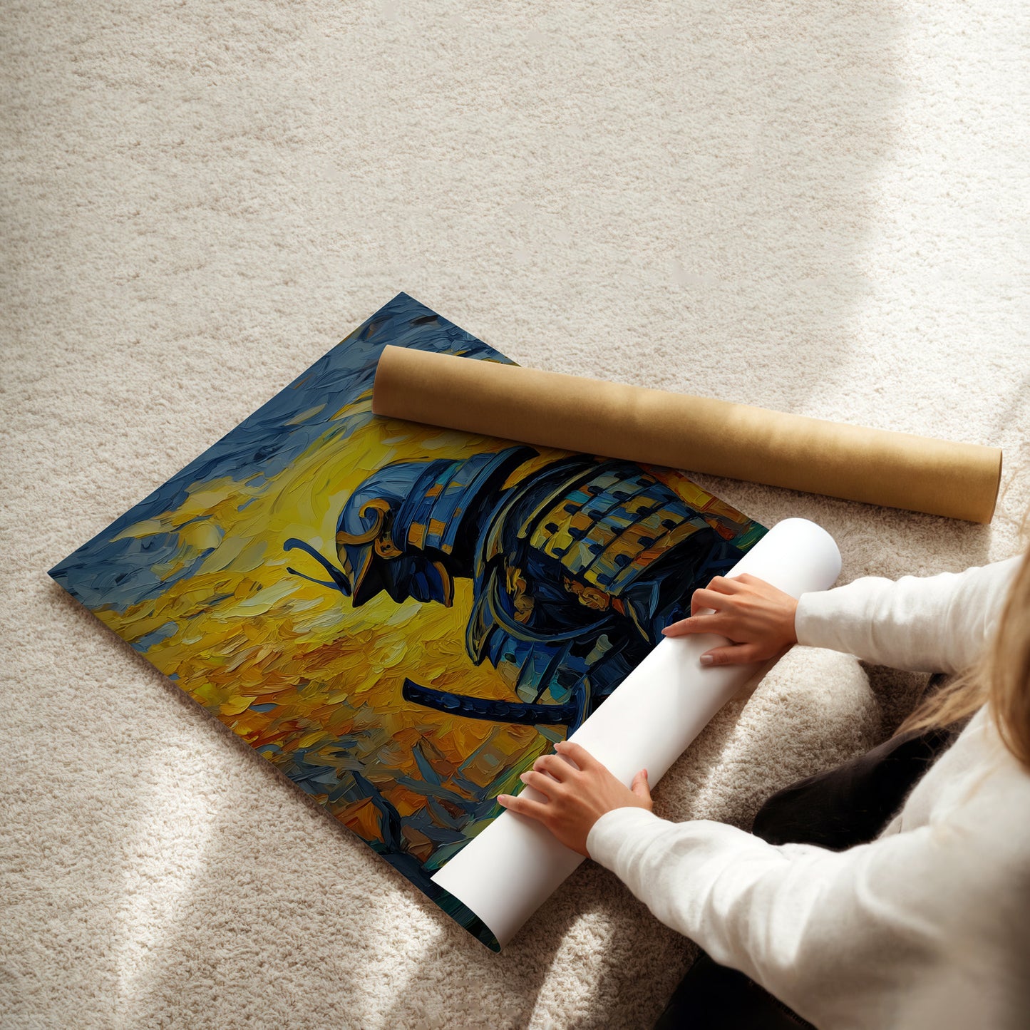 MYSTBIT ART | Sunburst Samurai Art Print Wall Art