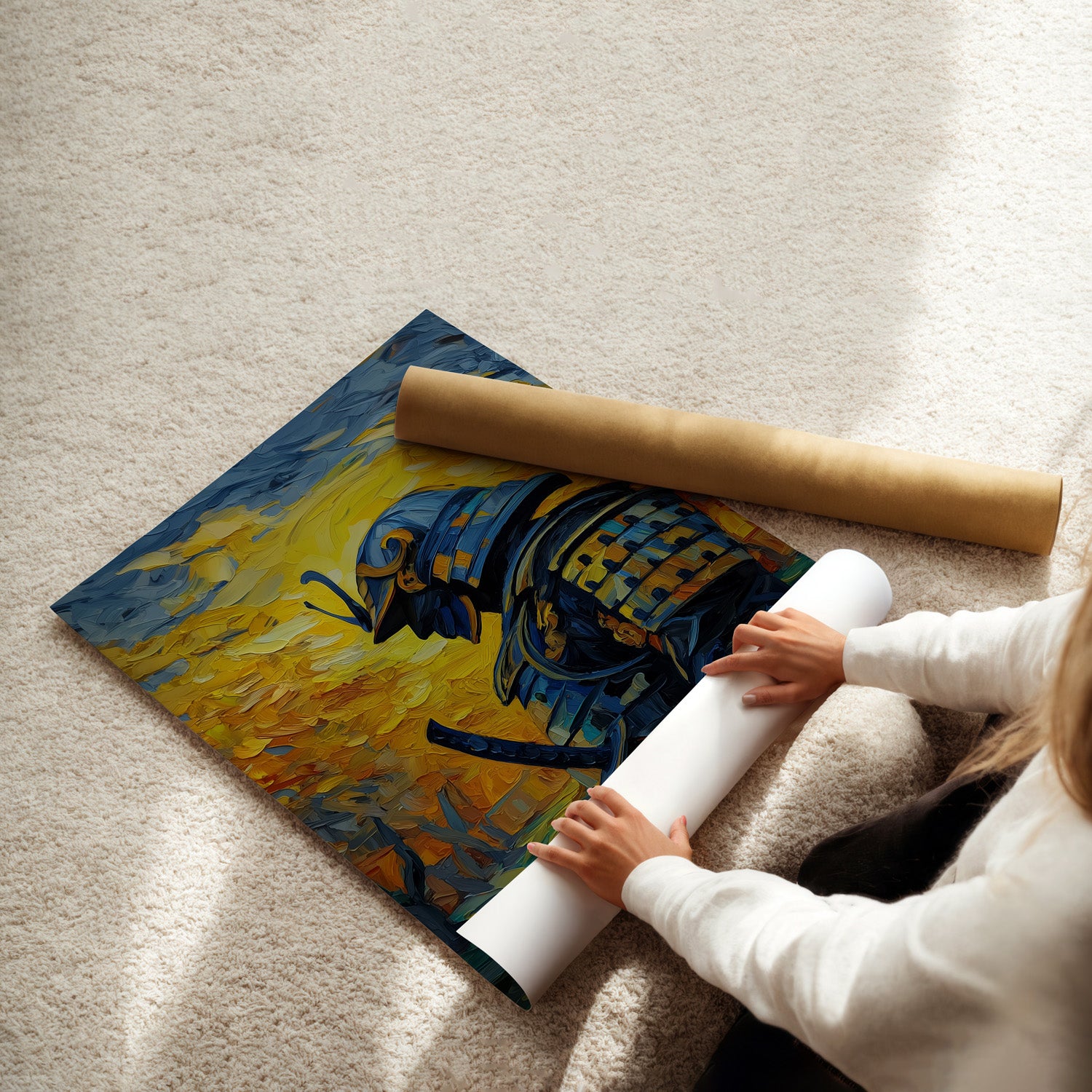 MYSTBIT ART | Sunburst Samurai Art Print Wall Art