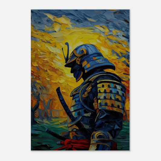 MYSTBIT ART | Sunburst Samurai Art Print Wall Art