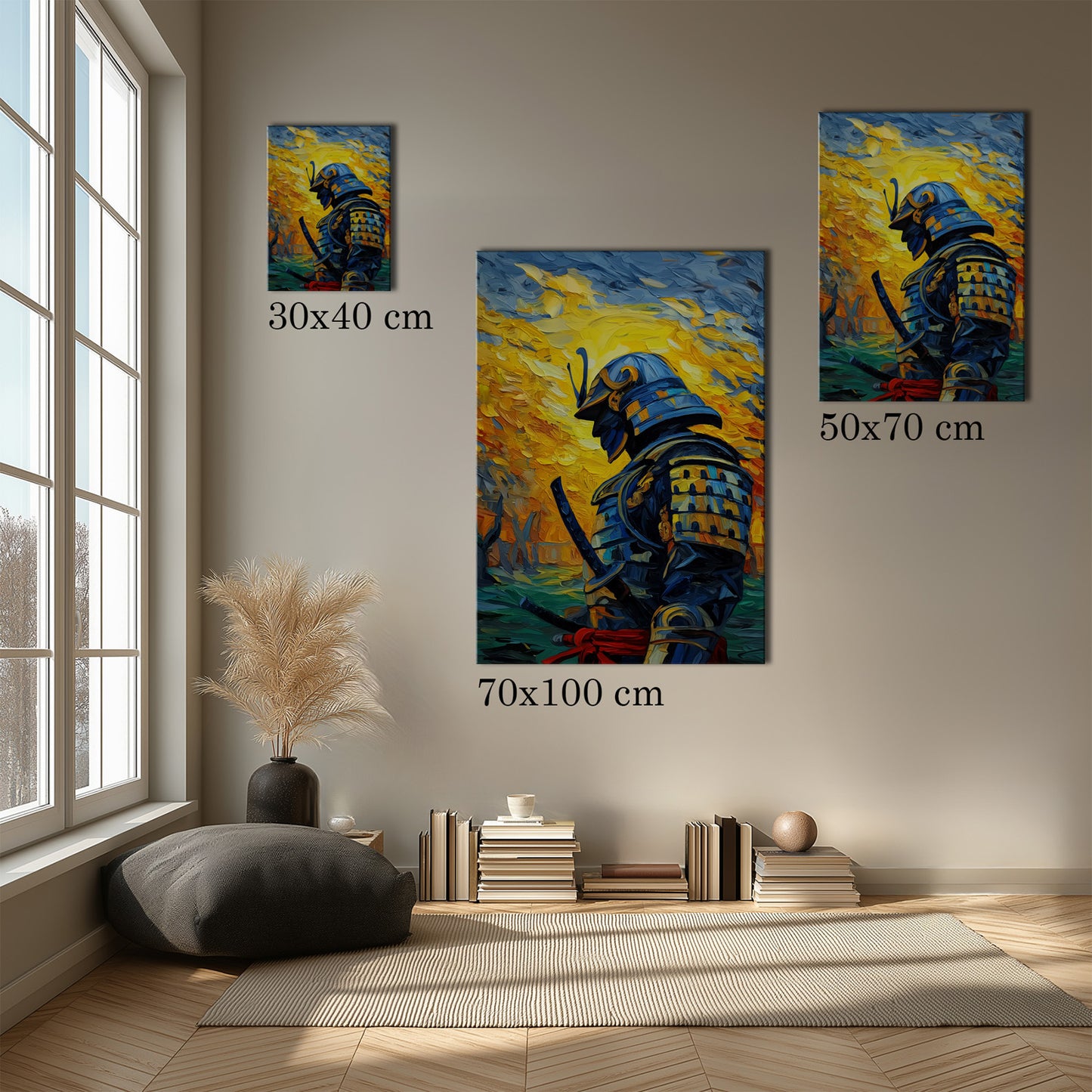 MYSTBIT ART | Sunburst Samurai Canvas Print Wall Art