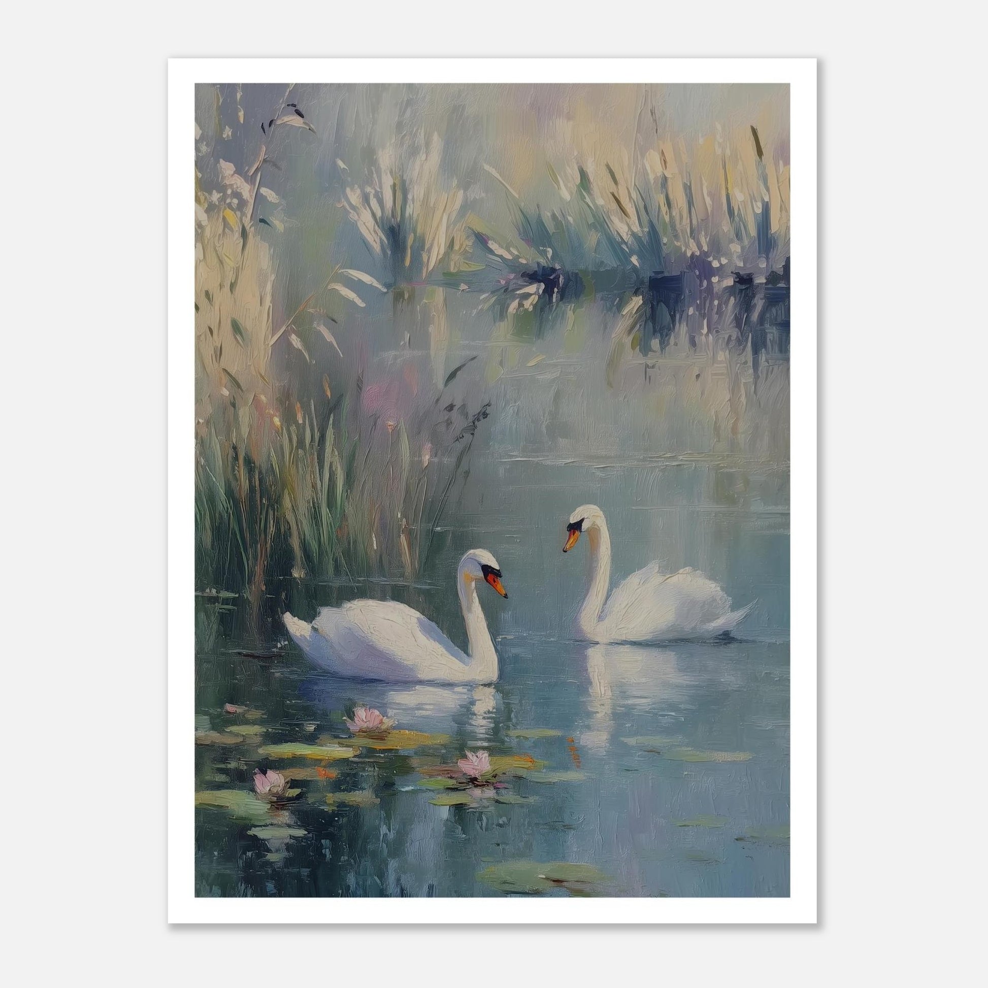 MYSTBIT ART | Swan Serenade Art Print Wall Art