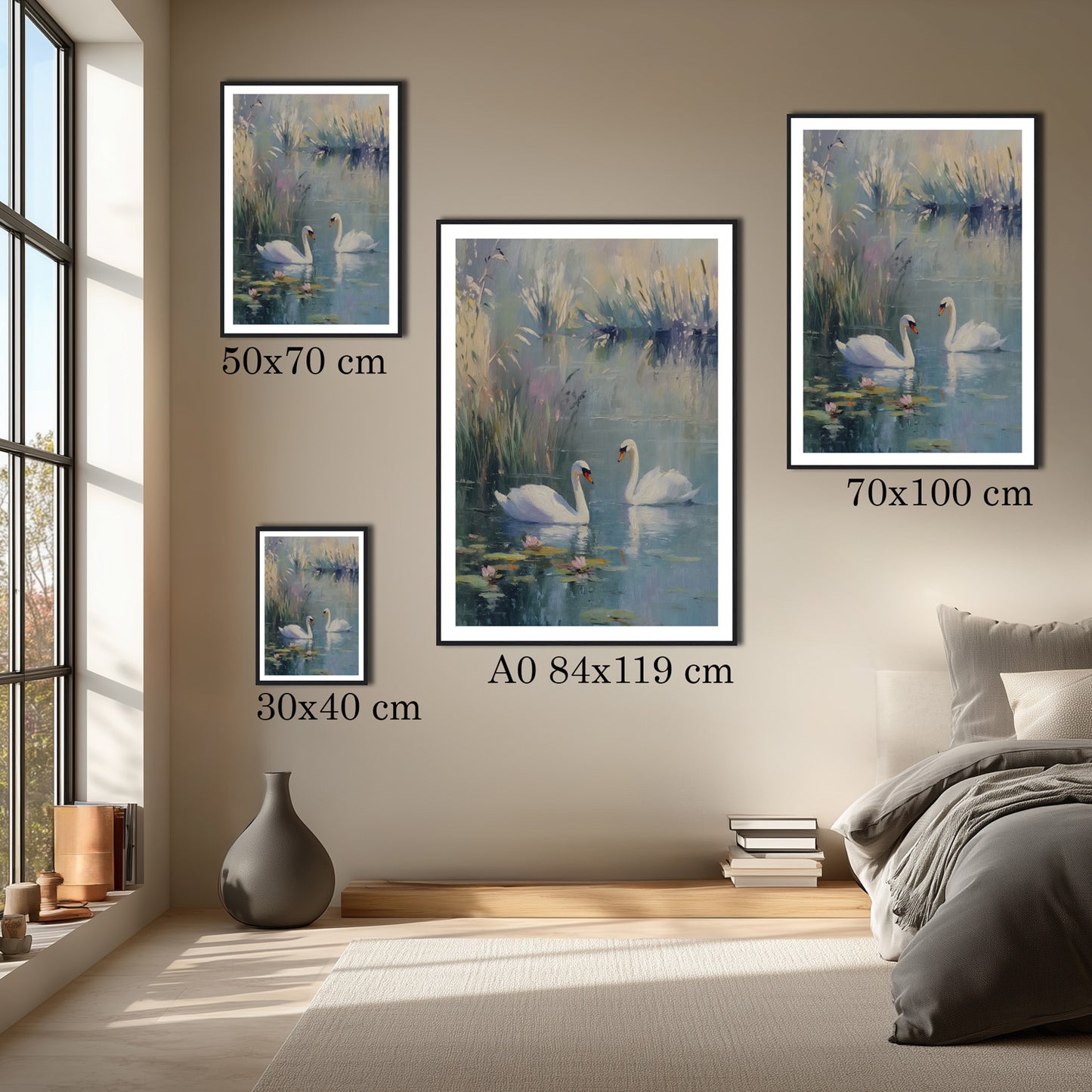 MYSTBIT ART | Swan Serenade Art Print Wall Art
