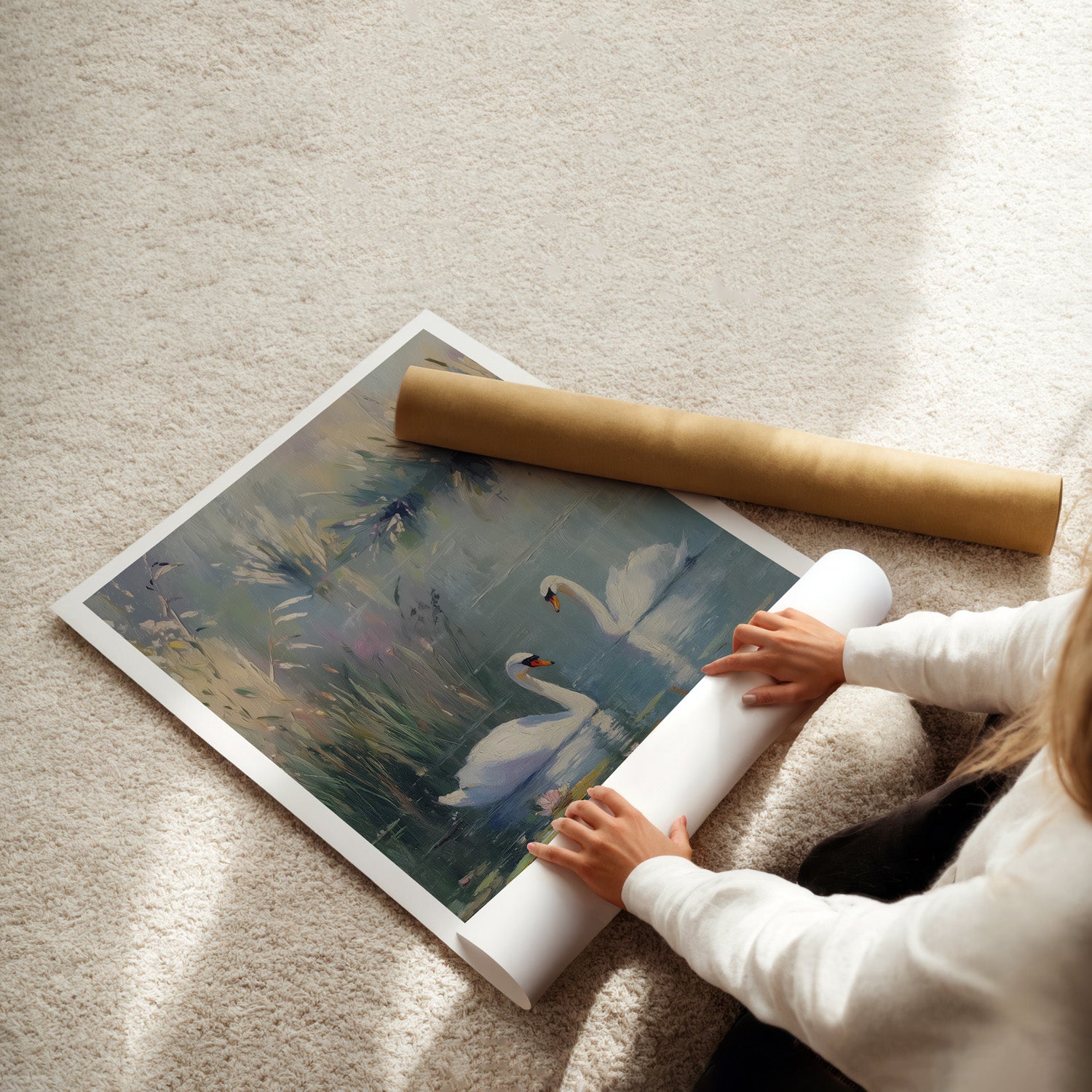 MYSTBIT ART | Swan Serenade Art Print Wall Art