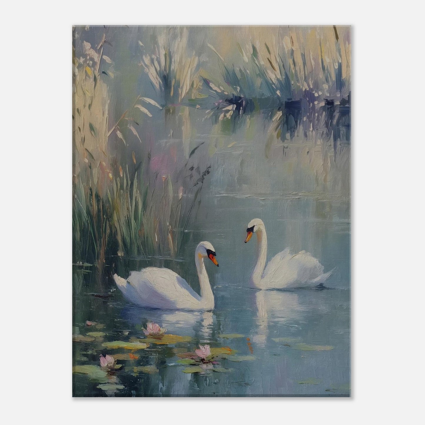MYSTBIT ART | Swan Serenade Canvas Print Wall Art
