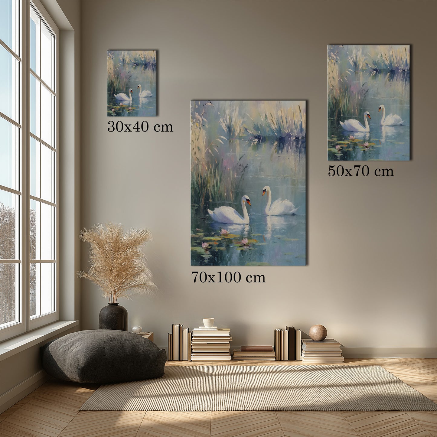 MYSTBIT ART | Swan Serenade Canvas Print Wall Art
