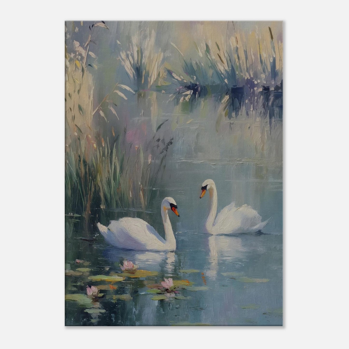 MYSTBIT ART | Swan Serenade Canvas Print Wall Art