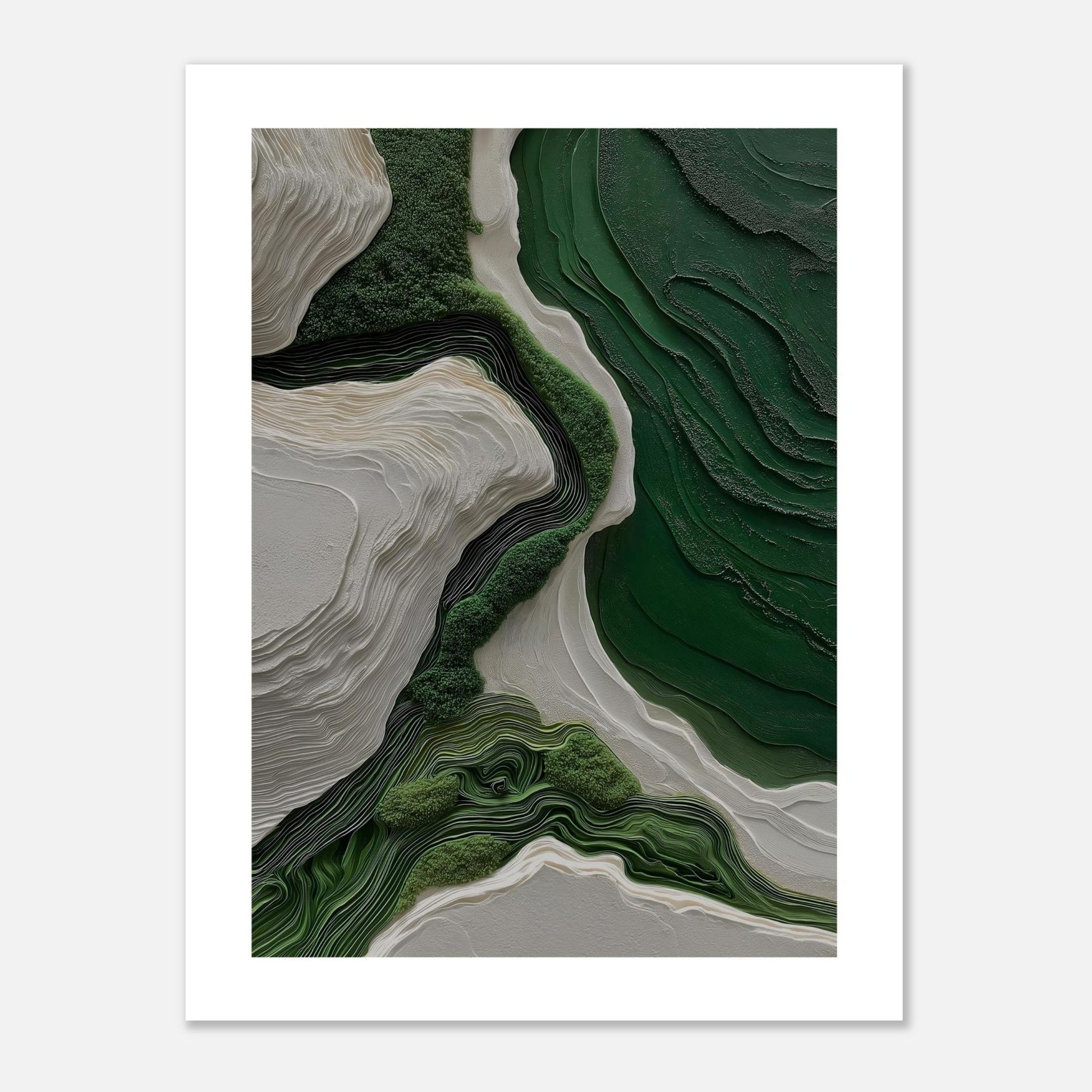 MYSTBIT ART | White & Green No1 Art Print Wall Art