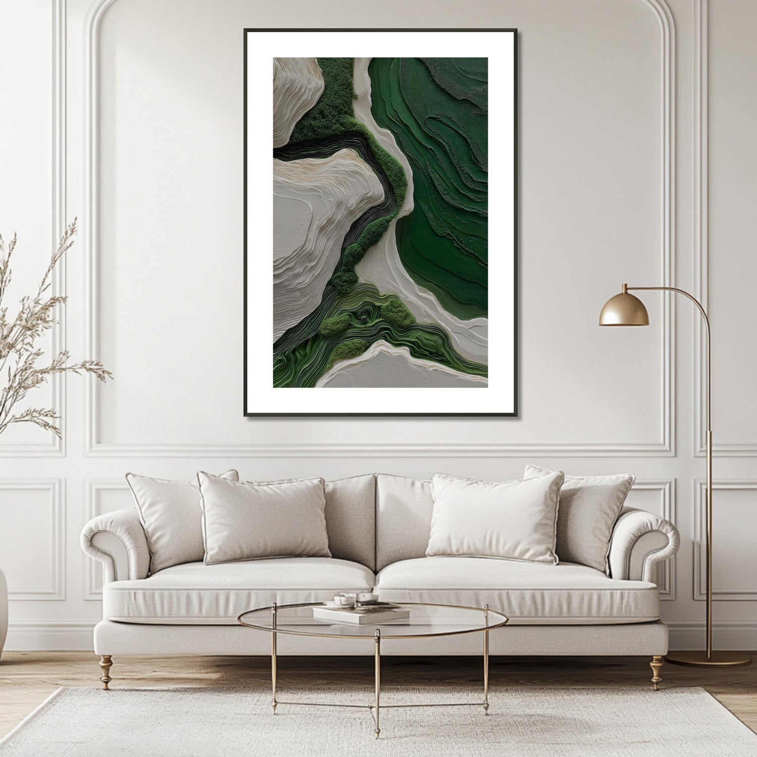 MYSTBIT ART | White & Green No1 Art Print Wall Art