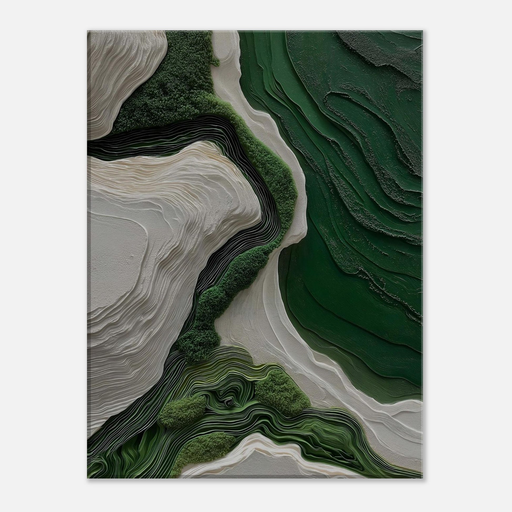 MYSTBIT ART | White & Green No1 Canvas Print Wall Art