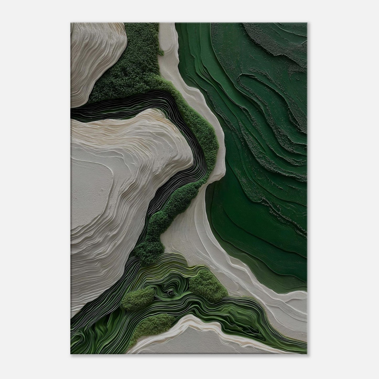 MYSTBIT ART | White & Green No1 Canvas Print Wall Art