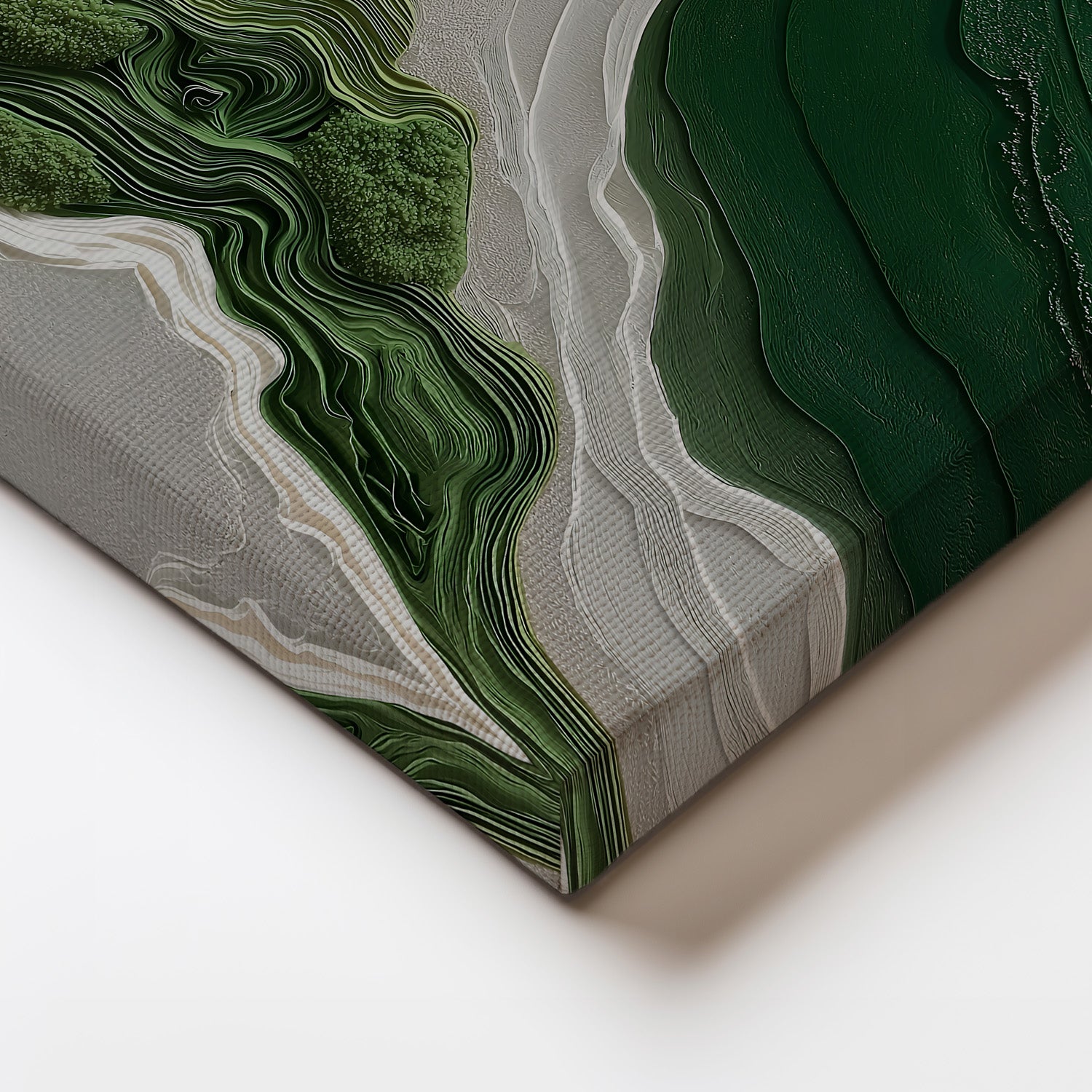 MYSTBIT ART | White & Green No1 Canvas Print Wall Art