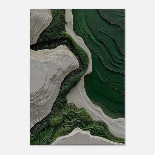 MYSTBIT ART | White & Green No1 Canvas Print Wall Art