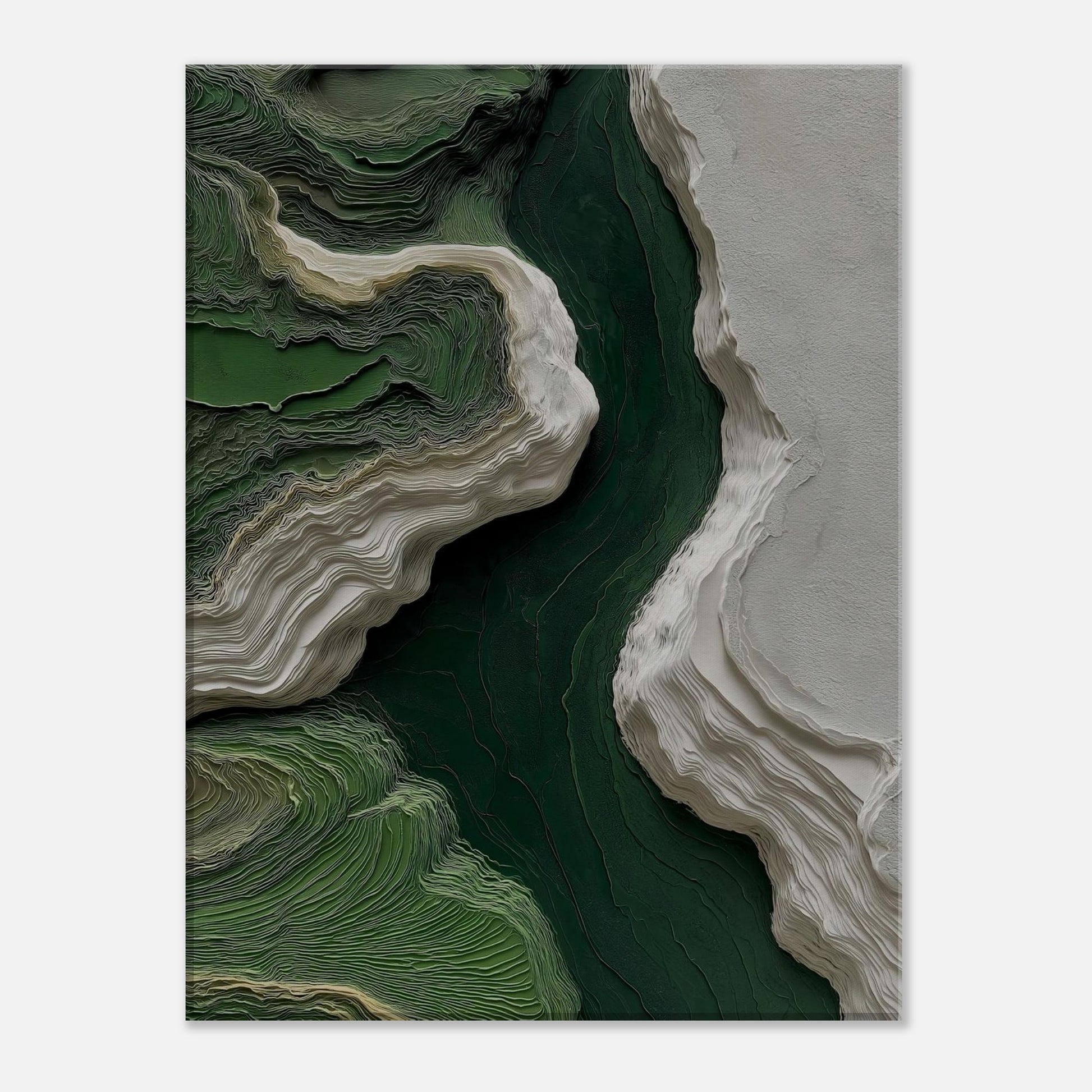 MYSTBIT ART | White & Green No2 Canvas Print Wall Art
