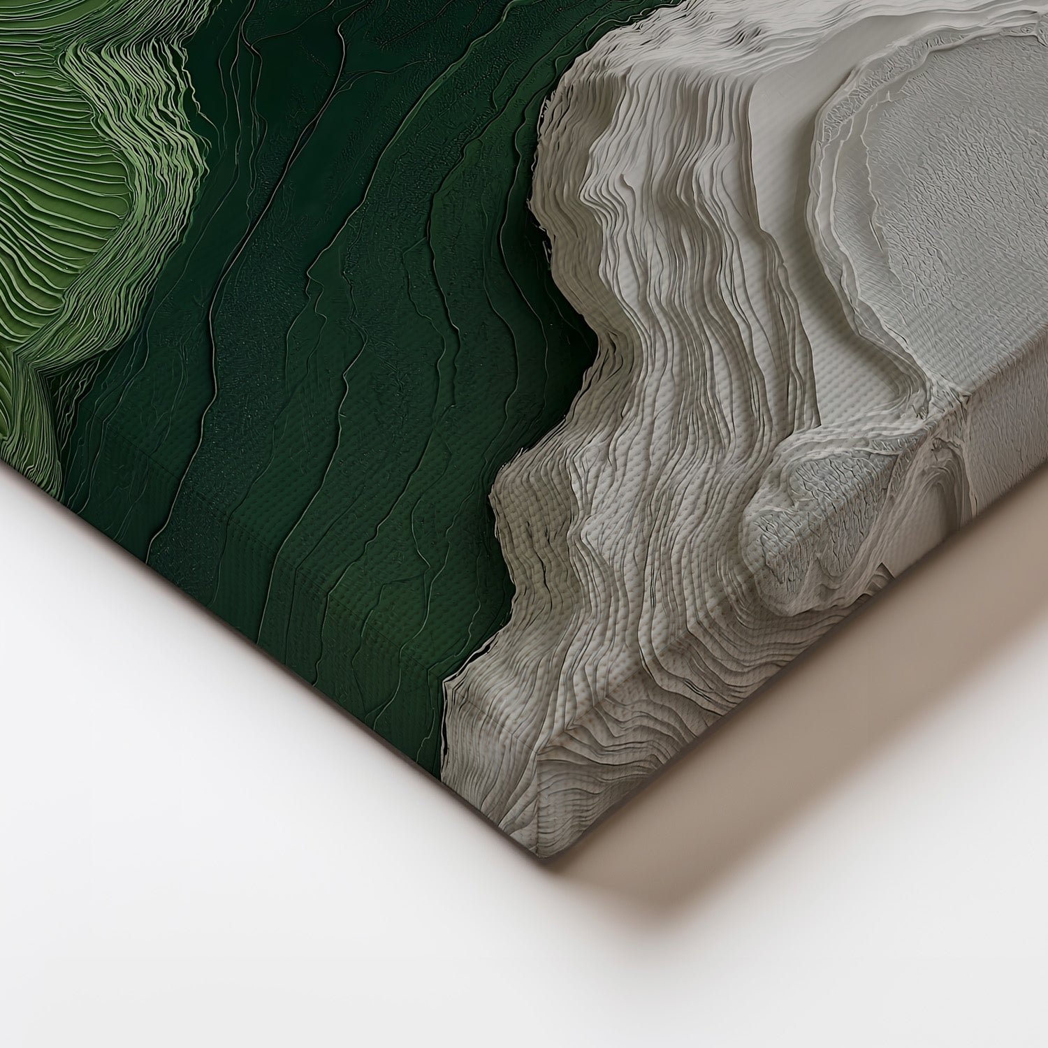 MYSTBIT ART | White & Green No2 Canvas Print Wall Art